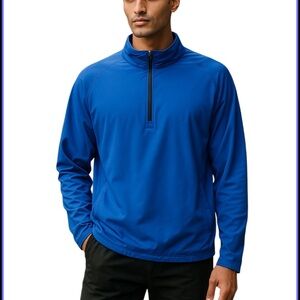 Nike Golf Blue Windbreaker 1/4 Zip Hidden Hood Men’s L